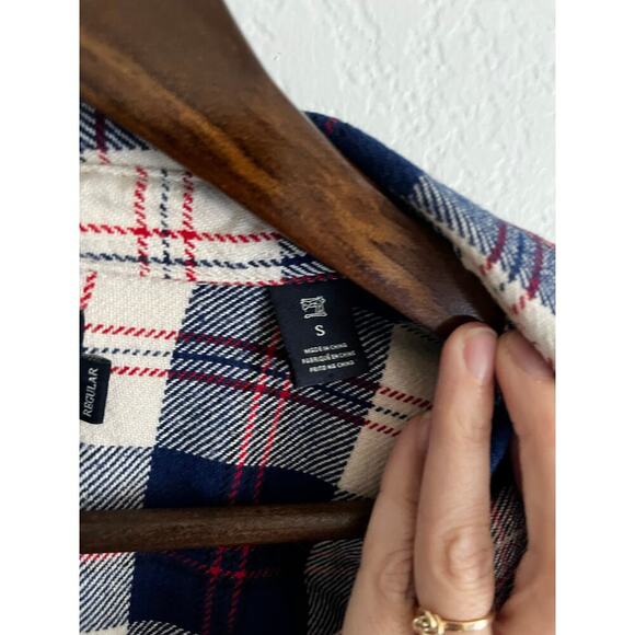 Scotch & Soda Thick Cotton Flannel Button Down Shirt Plaid Blue Small - Picture 5 of 9